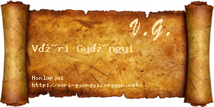 Vári Gyöngyi névjegykártya