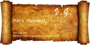 Vári Gyöngyi névjegykártya
